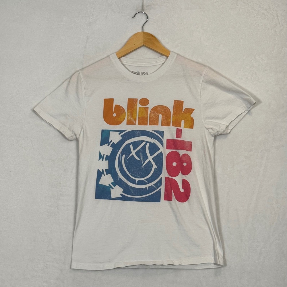 Blink-182 White Graphic T-Shirt Medium